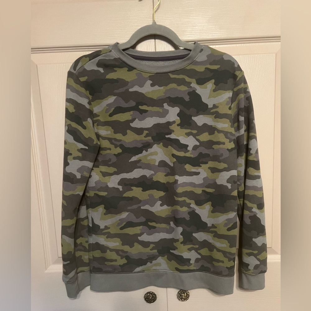 Cat & Jack Kids' Camouflage Sweatshirt - Green and Gray
